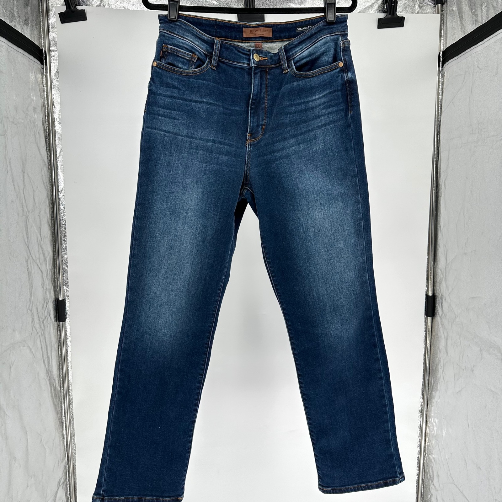 Judy Blue Tracy Fleece Lined Therma Denim Straight Fit Blue Jeans Stretch 13 31